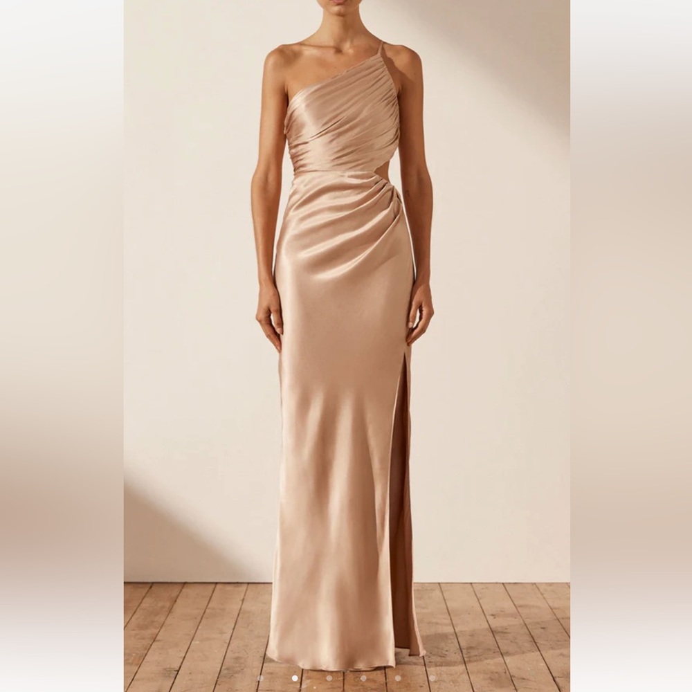 Shona Joy La Lune Asymmetrical Gathered Maxi Dress - Desert Rose